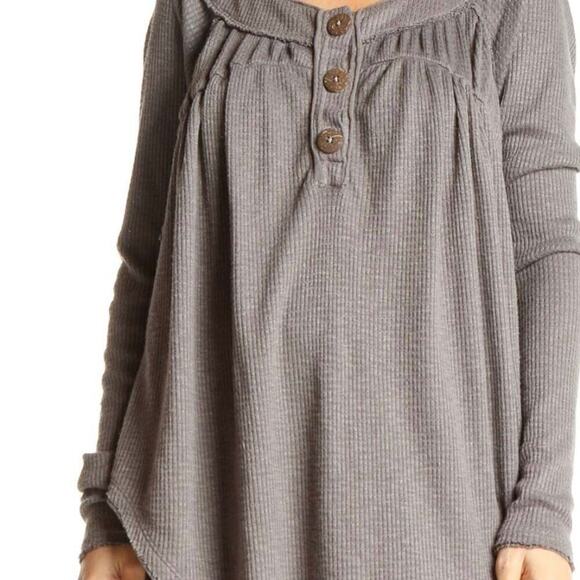 FREE PEOPLE ANTHROPOLOGIE WAFFLE KNIT TOP SIZE XS‎ - Picture 1 of 6